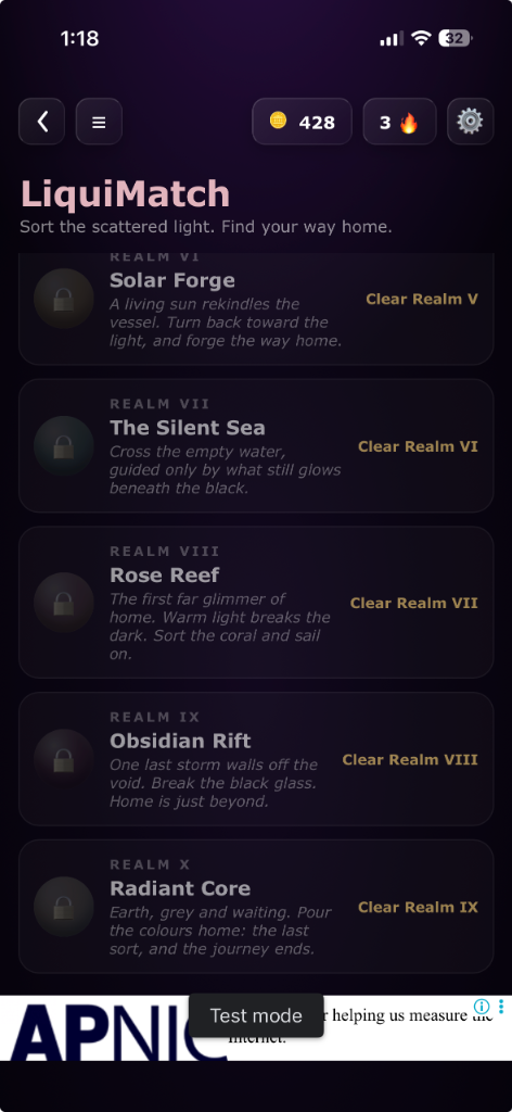 LiquiMatch 10 Realms Level List